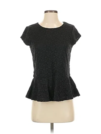 Pre-owned Vince Camuto Short Sleeve Top Black Sweetheart Neckline Tops