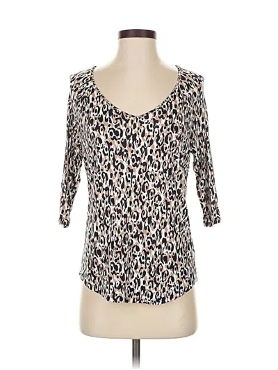 Pre-owned Liz Claiborne 3/4 Sleeve T-shirt In White