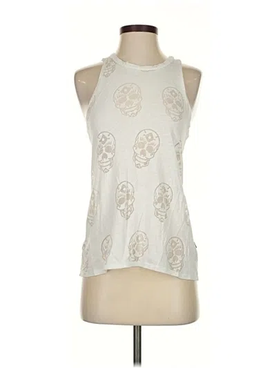Pre-owned Terez Sleeveless Top Ivory Halter Neckline Tops In White