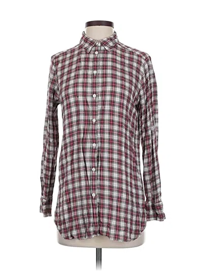 Pre-owned Ann Taylor Loft Long Sleeve Button Down Shirt In Burgundy