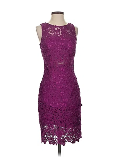 Pre-owned ml Monique Lhuillier Cocktail Dress In Purple
