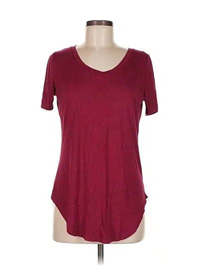 Pre-owned Unbranded Short Sleeve T-shirt In Burgundy