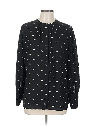 Pre-owned Ann Taylor Long Sleeve Blouse In Black