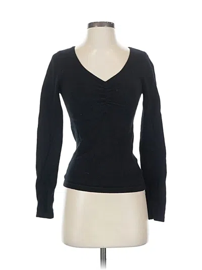 Pre-owned Michael Kors Long Sleeve Top Black Sweetheart Neckline Tops