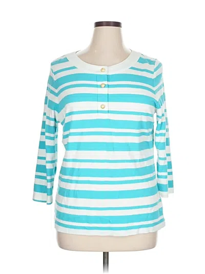 Pre-owned Talbots 3/4 Sleeve T-shirt In Blue