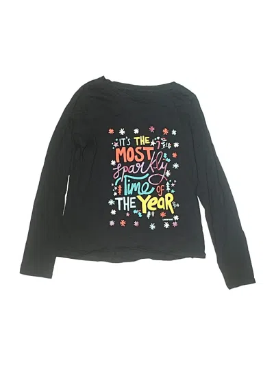 Pre-owned Lands' End Kids'  Long Sleeve T-shirt In Black