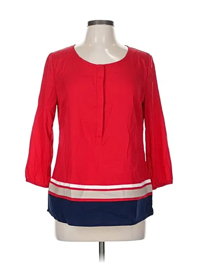 Pre-owned Banana Republic Factory Store 3/4 Sleeve Blouse In Red