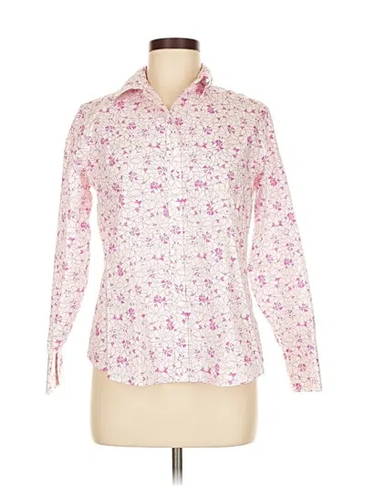 Pre-owned Lands' End Long Sleeve Blouse In Pink