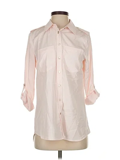 Pre-owned Chico's 3/4 Sleeve Button Down Shirt In Pink