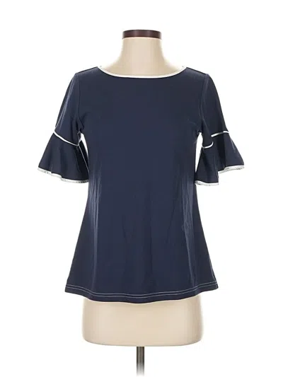 Pre-owned Sail To Sable Short Sleeve Top Blue Boatneck Tops