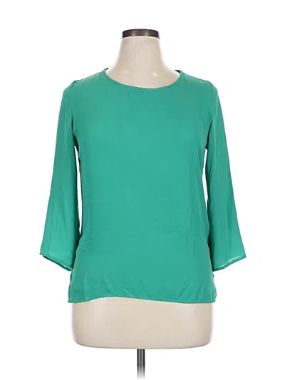 Pre-owned Sweet Rain 3/4 Sleeve Top Green Boatneck Tops