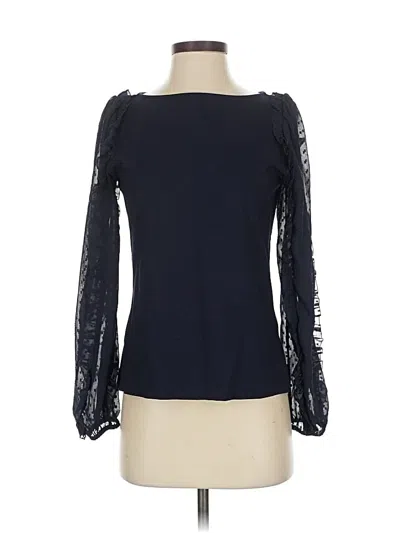 Pre-owned Ann Taylor Long Sleeve Top Black Boatneck Tops
