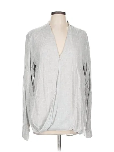 Pre-owned Cloth & Stone Long Sleeve Blouse In Gray