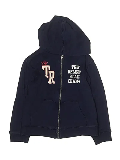 Pre-owned True Religion Kids' Zip Up Hoodie In Blue