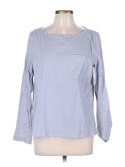 Pre-owned J.crew Factory Store Long Sleeve Blouse In Blue