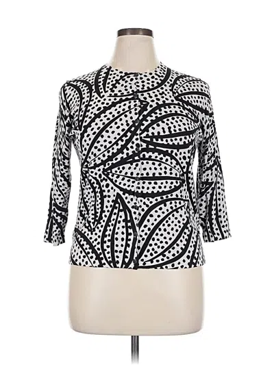 Pre-owned Ann Taylor 3/4 Sleeve Top Silver Boatneck Tops