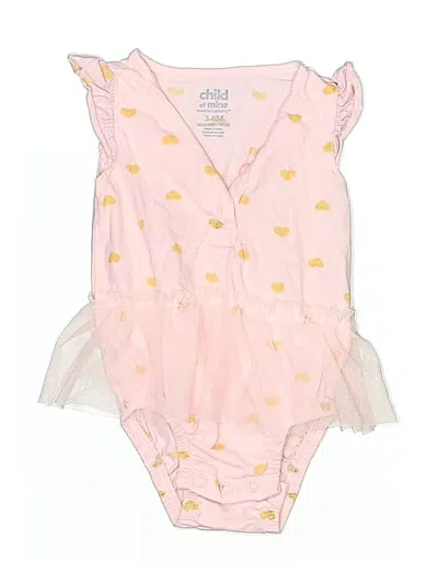 Pre-owned Child Of Mine By Carter's Babies' Short Sleeve Onesie In Pink