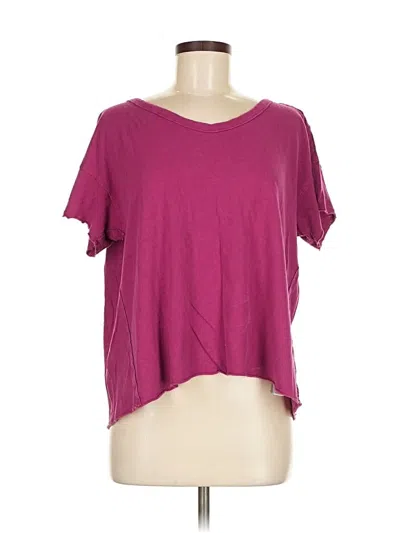 Pre-owned Pilcro Short Sleeve T-shirt In Burgundy