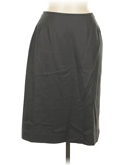 Pre-owned Kasper Silk Skirt In Gray