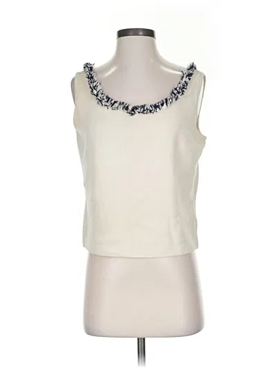 Pre-owned St John Sleeveless Top Ivory Strapless Neckline Tops In White