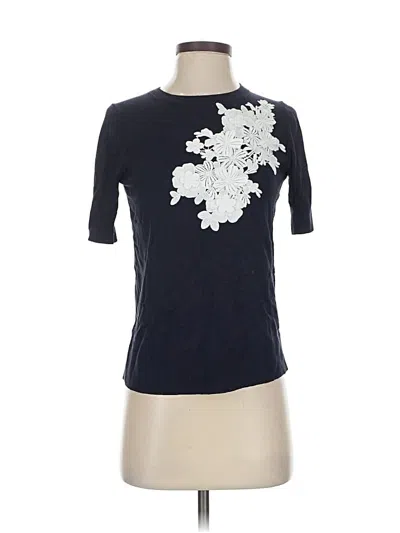 Pre-owned Ann Taylor Short Sleeve Top Blue Crew Neck Tops