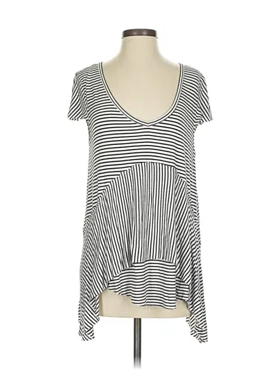 Pre-owned Grace & Lace Short Sleeve Top White V Neck Tops