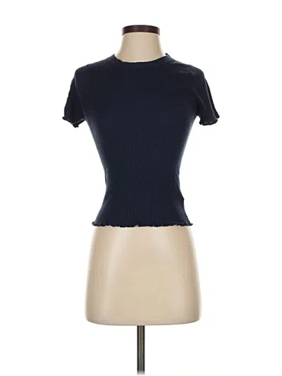 Pre-owned Splendid Short Sleeve Turtleneck In Blue