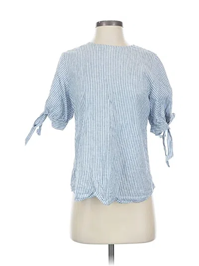 Pre-owned Treasure & Bond 3/4 Sleeve Blouse In Blue