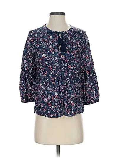 Pre-owned Caslon 3/4 Sleeve Blouse In Blue