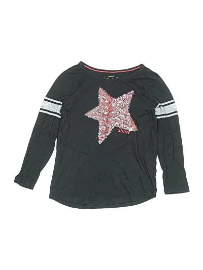 Pre-owned Crewcuts Kids' Long Sleeve Top Gray Stars Pattern Crew Neck Tops
