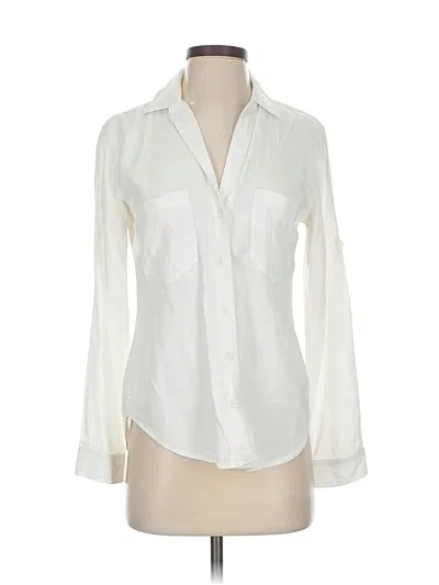 Pre-owned Cloth & Stone Long Sleeve Blouse In White