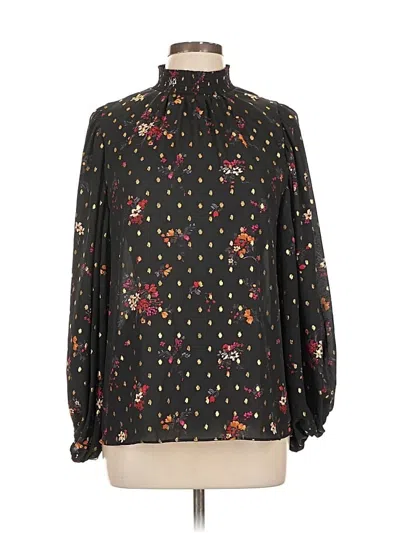 Pre-owned Cece Long Sleeve Blouse In Black