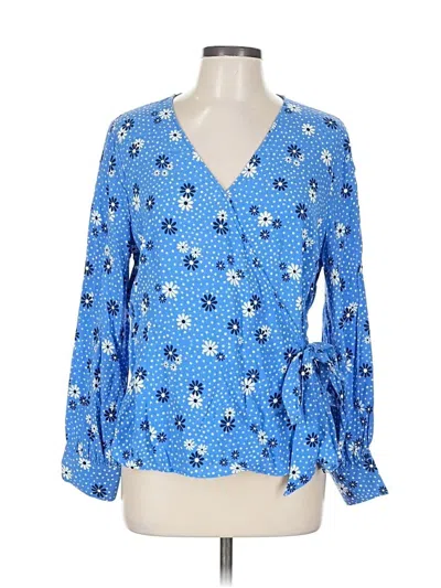 Pre-owned Talbots Long Sleeve Blouse In Blue