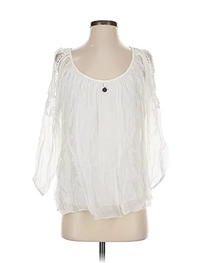 Pre-owned Tempo Paris 3/4 Sleeve Blouse In White