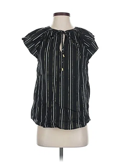 Pre-owned Ann Taylor Short Sleeve Blouse In Black