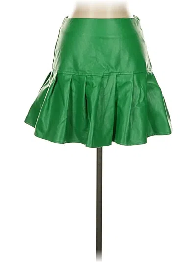 Pre-owned Mable Faux Leather Skirt In Green