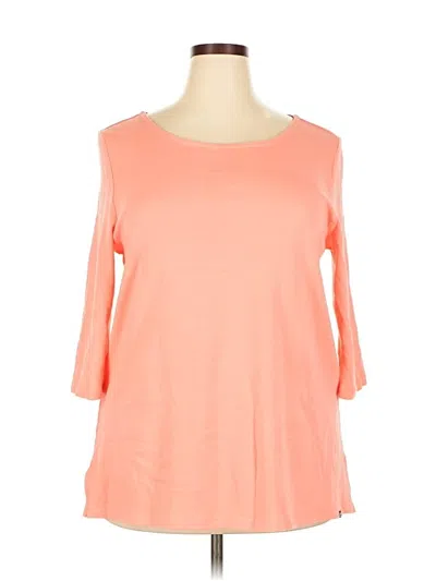 Pre-owned Lands' End 3/4 Sleeve T-shirt In Orange