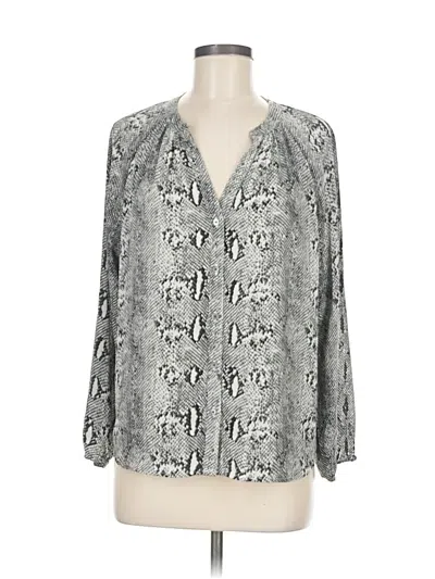 Pre-owned J.crew Factory Store Long Sleeve Blouse In Silver