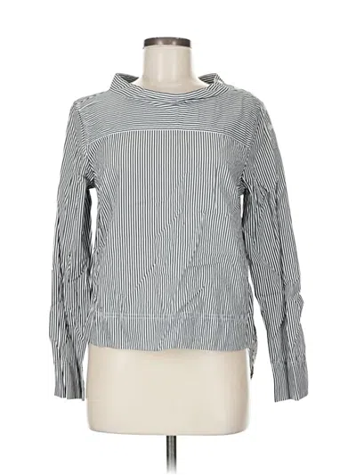 Pre-owned J.crew Factory Store Long Sleeve Blouse In Gray