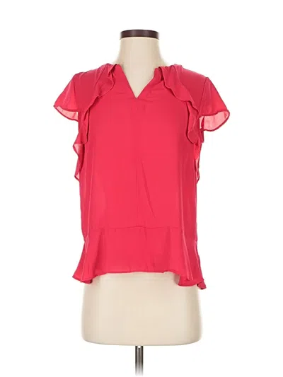 Pre-owned Banana Republic Factory Store Short Sleeve Blouse In Red