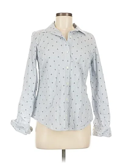 Pre-owned Nautica Long Sleeve Blouse In Gray