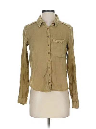 Pre-owned Pilcro Long Sleeve Button Down Shirt In Brown