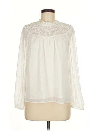 Pre-owned J.crew Factory Store Long Sleeve Blouse In White