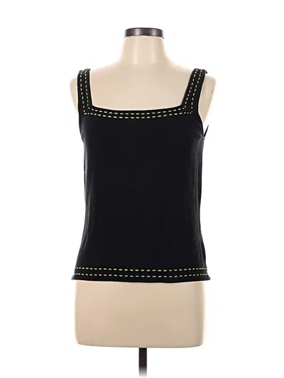 Pre-owned Tahari By Asl Sleeveless Top Black Square Neckline Tops
