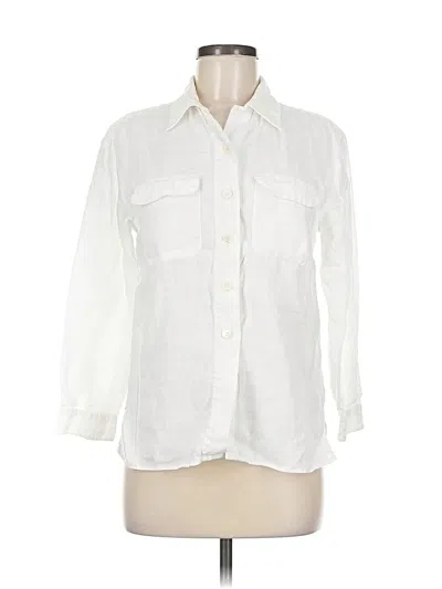 Pre-owned Talbots 3/4 Sleeve Button Down Shirt In White