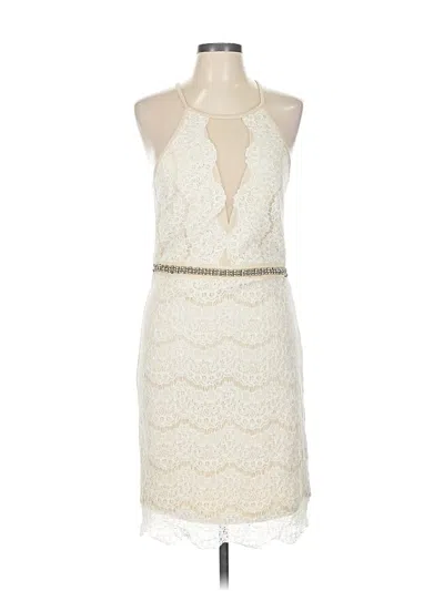 Pre-owned Main Strip Cocktail Dress In White
