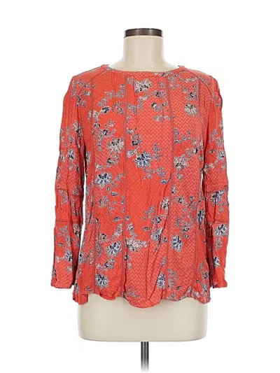 Pre-owned Caslon 3/4 Sleeve T-shirt In Red