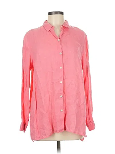 Pre-owned Jjill Long Sleeve Button Down Shirt In Pink