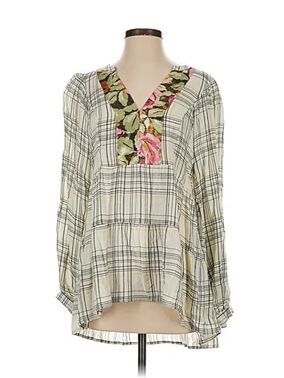 Pre-owned By Anthropologie 3/4 Sleeve Blouse In White