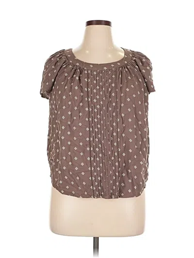 Pre-owned St. John's Bay Short Sleeve Blouse In Brown